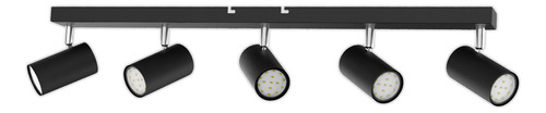 Lampara De Techo Spot Aplique 5 Luces Negro Etheos Moderno