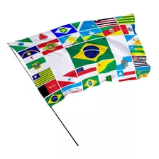 Bandeira Estados Brasileiros 1,0m X 70cm Com Bastão 