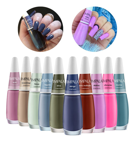 Impala Cor Da Sua Moda Kit C/ 10 Esmaltes Atacado Lançamento