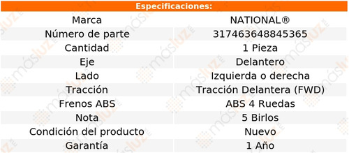 1- Maza Delantera Izq/der Ford Windstar 95/98 National Foto 2