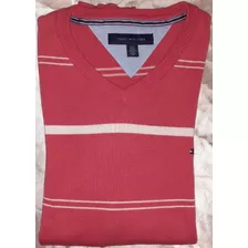 Pullover Tommy Hilfiger Rojo Y Blanco Rayado