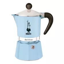 Cafetera Bialetti Rainbow 3 Cups Manual Azul Claro Italiana