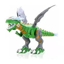 Dragão Robo Brinquedo Dinossauro Anda Bate Asas Solta Fumaça