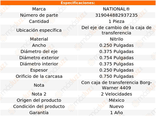 1- Retn Eje Caja Transferencia Ml430 1998/2001 National Foto 3