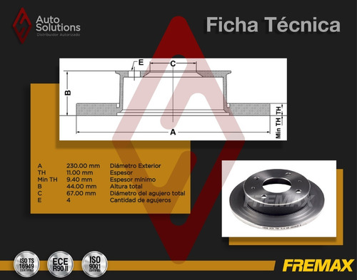 2 Discos De Freno Slidos (d) Hyundai Atos 1998 1999 2000 Foto 2