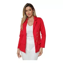 Blazer Feminino Em Alfaiataria Com Botões