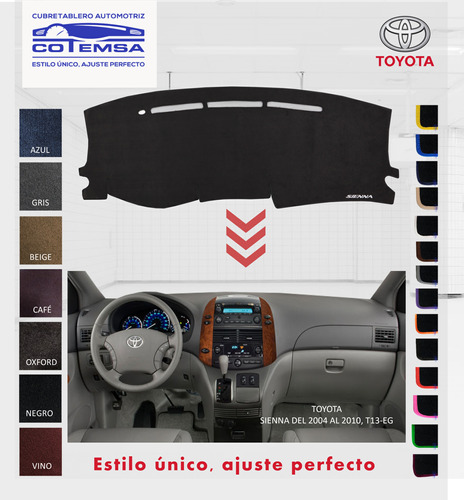 Cubretablero Aut. (colores) Toyota Sienna 2004-2010 T13-eg Foto 2