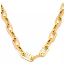 Cadena Gargantilla Clip 6 Por 2.5 Mm 45 Cm Oro Sólido 14k