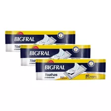 Kit 3 Lenço Umedecido Bigfral Suave Fragrância 40 Unidades