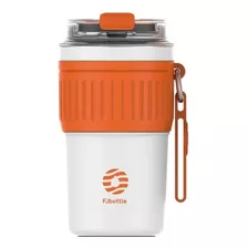 Fjbottle - Taza De Café Con Aislamiento De Acero Inoxidable Color Naranja Liso