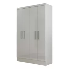 Guarda-roupa Maxel Básica Paris 4 P Cor Branco De Mdf Com 4 Portas De Dobradiças