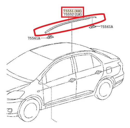 7555152160 7555252140 Para Yaris Sedan 07-11 Con Puerta Late Foto 5