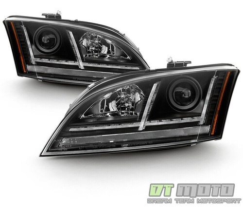 Par Faros Negro Led Drl Audi Tt Quattro Base 2009 2.0l Foto 2