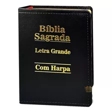 Biblia Letra Grande - Luxo - Preta - C/ Harpa - 12x16cm