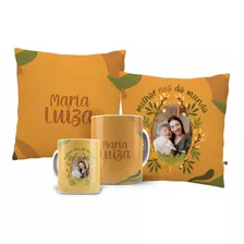 Kit Almofada Frente/verso E Caneca Para A Vovó Personalizada