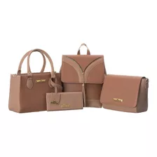 Kit Bolsa E Mochila Feminina Moda Lançamento 