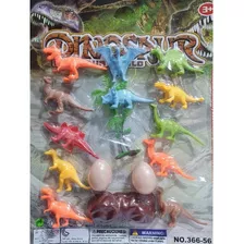 Dinossauro Kit Com 12 Dino 2 Ovos 1 Arvore 1 Pedra 