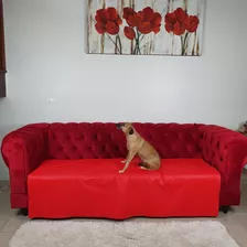 Protetor De Sofá Pet 100% Impermeável 250cm X 140cm Cor Vermelha Liso -1