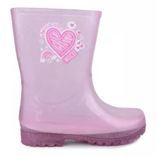 Bota Infantil Feminina World Colors Galocha Rosa Glitter 263