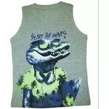 Musculosa De Algodón De Nene Con Estampa De Lagarto