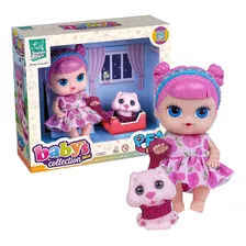 Boneca Baby Bebê Collection Menina Cachorrinho - Supertoys