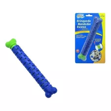 Brinquedo Interativo C Mordedor Osso Escova Dente Pet Caes Cor Azul Com Verde