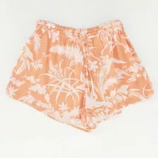 H&m Pantalon Corto Coral Tropical Para Mujer Talla M
