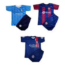 Kit 3 Conjuntos Infantil Diversos Uniformes Times Futebol