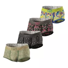 Pack X4 Boxer Mini Calzoncillo Microfibra Full Print