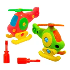 Brinquedo Para Bebês Helicóptero Didático De Montar Kit C/2