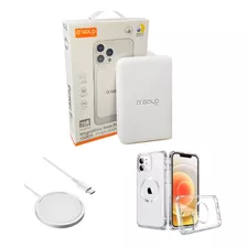 Kit C/3 - Power Bank Magsafe 10000 Mah+ Indução+capa iPhone 