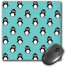 Mouse Pad Menta Dibujo Pinguinos 8 X 8 Pulgadas