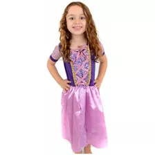 Fantasia Vestido Infantil Princesa Rapunzel Enrolados
