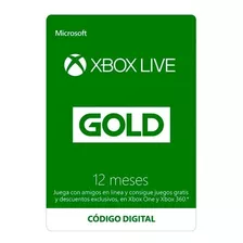 Xbox Live Gold 12 Meses [ Codigo Digital México ]