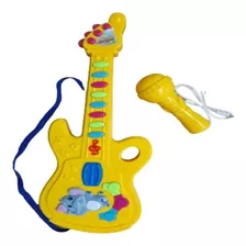 Guitarra Infantil Eletrica Microfone Karaoke Musical Criança