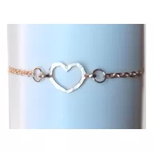 Pulsera Mujer Con Dije Corazón Dorado 