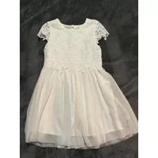 Vestido Blanco De Encaje Y Tul Para Niñas Cortejo Bautismo