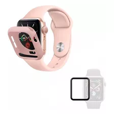 Case Bumper + Película Para Apple Watch Iwo12 Iwo 13 Hw12 Se