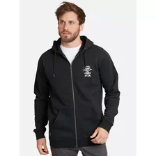 Poleron The Search Retro Full Negro Hombre Rip Curl