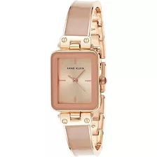 Reloj Mujer Anne Klein Cristal Mineral 22 Mm Ak/3926bhrg Color De La Correa Rosa Color Del Bisel Rosa Dorado Color Del Fondo Rosa Dorado