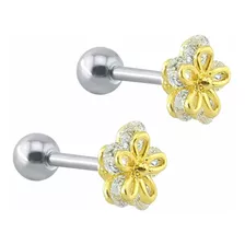 Aros Seguridad Flor Zirconi Niña Adulto Piercing Conch Helix