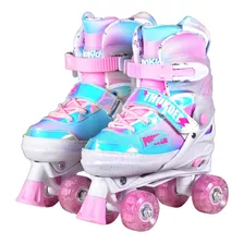 Patines 4 Ruedas Rollers Extensibles Luces Glitter Bipokids