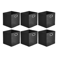 Basics Plegables Negro 6 Cubos Contenedores Almacenamiento