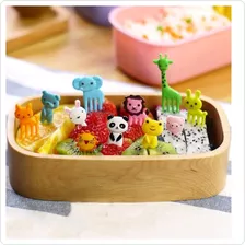 Tenedor Para Niños Brocheta Frutas Pincho De Animales X10 