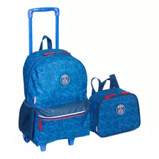 Kit Mochila De Rodinha Lancheira Paris Saint Germain Oficial