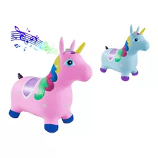 Animal Saltarin Pony Inflable De Goma Juguete Sonido Color Rosa Forma Caballito