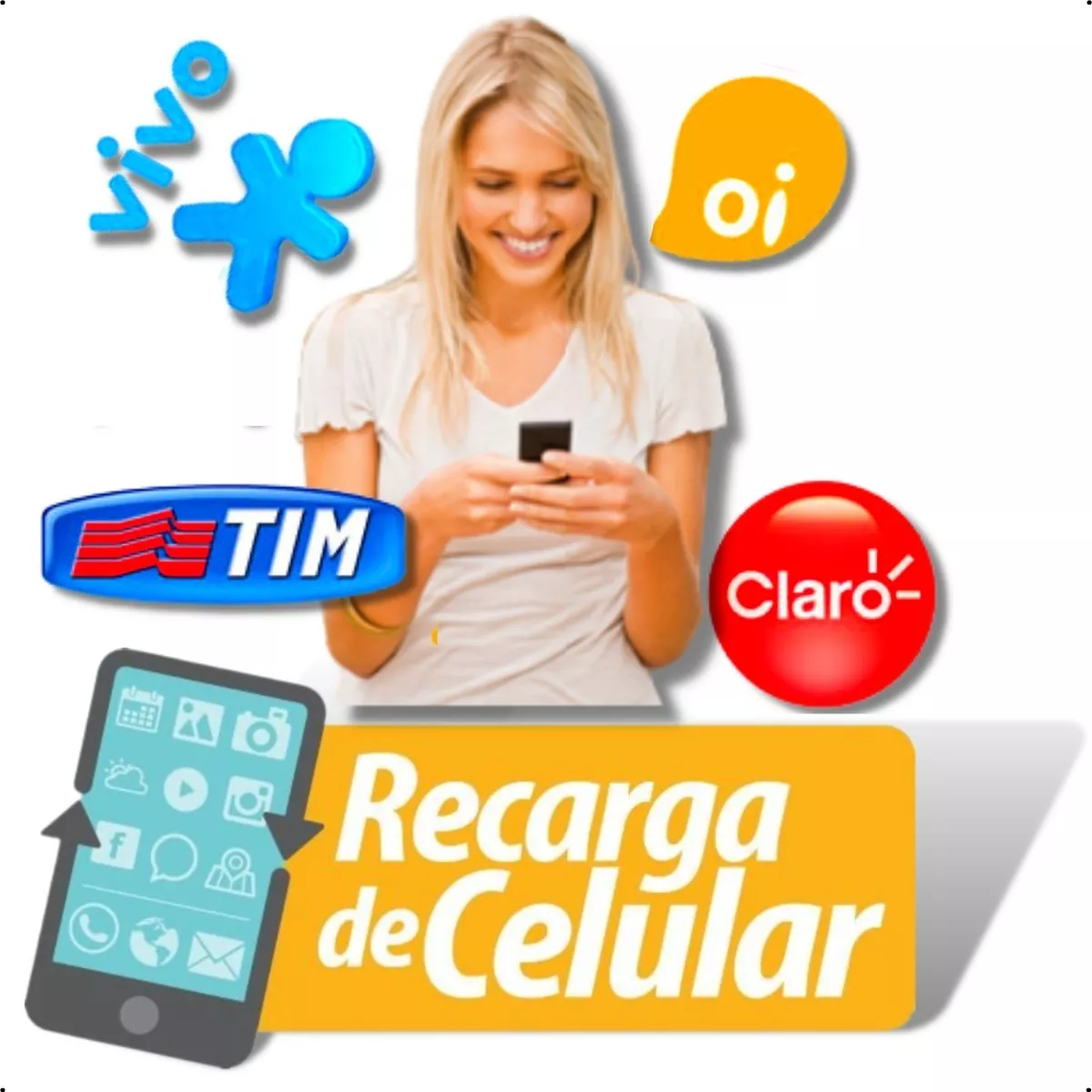 Recarga Celular Vivo Tim Claro Oi R$ 10,00 Crédito Na Hora