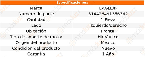 1) Soporte Motor Del Izq/der Pontiac G8 3.6l V6 08/09 Eagle Foto 3