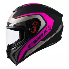 Casco Moto Fibra By Nzi Giga Falcon Negro Morado Integral 