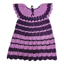 Vestido Para Niñita Colores Lila Tejido En Hilo